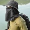 Oversized Brim Fishing Cap WithShawl Face Mask Hat High Quality Cycling Cap  Neck Face Protection