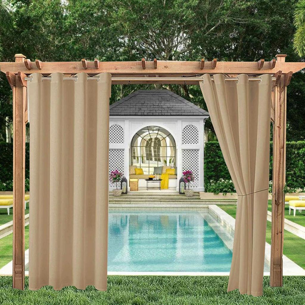 1/2/3/4 Outdoor Curtains for Patio Waterproof, Light Filtering Privacy Outside Curtains for Living Room, Gazebo, Porch, Pool