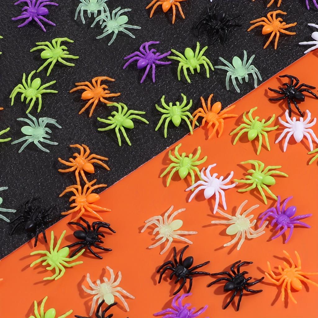100pcs/50pcs Plastic Halloween Spider Decorations Perfect for Creating A Haunting Atmosphere Christmas and Halloween Decorations