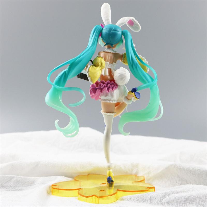 22CM Anime Hatsune Miku adorable girls Cute And Charming pvc Model Doll Figurals Rabbit ears Collect ornaments Xmas Playthings gifts