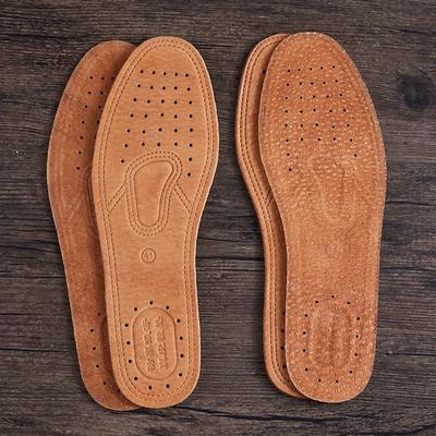 1 Paar Rindsleder Einlegesohlen für Schuhe Herren Bequem Deodorant Lässig Leder Einlegesohle Füße Qualität Echtes Leder Ballerinas Schuhsohle