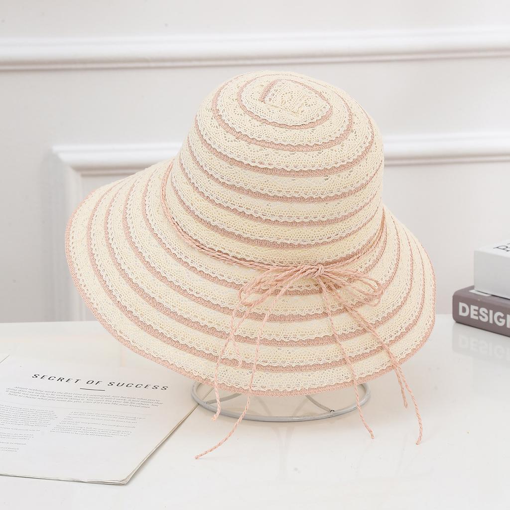 Summer Ribbon Hat Wide Side Sun Cap Women Wheat Panama Style Straw Hats Wide Brim Holiday Beach Hat Ladies Sun Cap