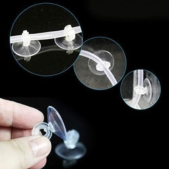 10Pcs Aquarium Suction Cup Clips Set, Fish Tank Air Line Holder, Clear Plastic for Glass Fish Supples
