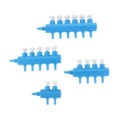 Aquarium Air Control Valves Blue Plastic 2-6 Ways Fish Tank Split-flow Tank Air Pump Accessories
