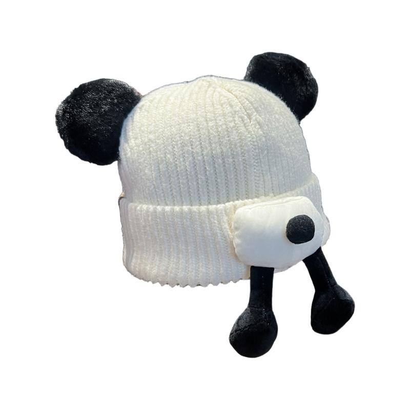 Anime Animal Design Pullover Hat Warm Brimless Stretchy Winter Skull Hat With Plush Lining For Adult Girl Outdoor Activity