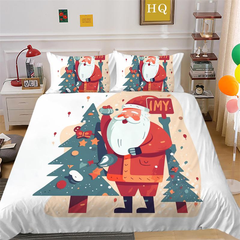 

Рождественская снежная сцена 3D-печать полиэстер наволочка пододеяльник набор из двух или трех предметов EU Single 135*200