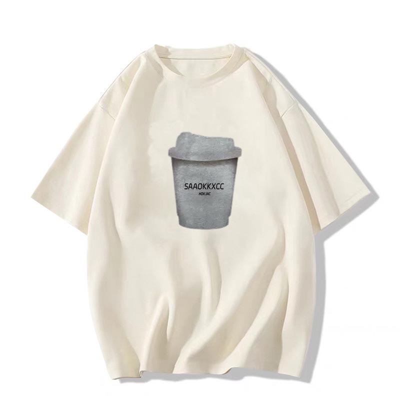 Women's Black Retro Oversized Cotton T-Shirt - Short Sleeve, Straight Shoulder, Summer Trend