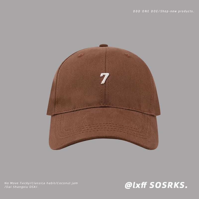 

Новая трехмерная вышитая бейсболка с цифрой 7 для женщин, подчеркивающая их лица, для пар из начальной школы, универсальная бейсболка M（56-58cm）