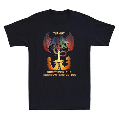 Men's and Women's T-shirts Dragon Tiamat Sometimes The Rainbow Tastes You Retro