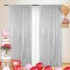 Folienvorhang Hintergrund Silber Metallic Lametta Folienfransen Vorhänge Alles Gute zum Geburtstag Hochzeit Babyparty Disco Party Dekorationen