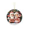 Christmas Ornament Cartoon Santa Claus Snowman Reindeer 2D Acrylic Christmas