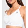Gymshark Ruched Sports Bra White B2a7a Wbbm