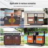 Outdoor Stainless Steel Recycling Bin with Wood Trim