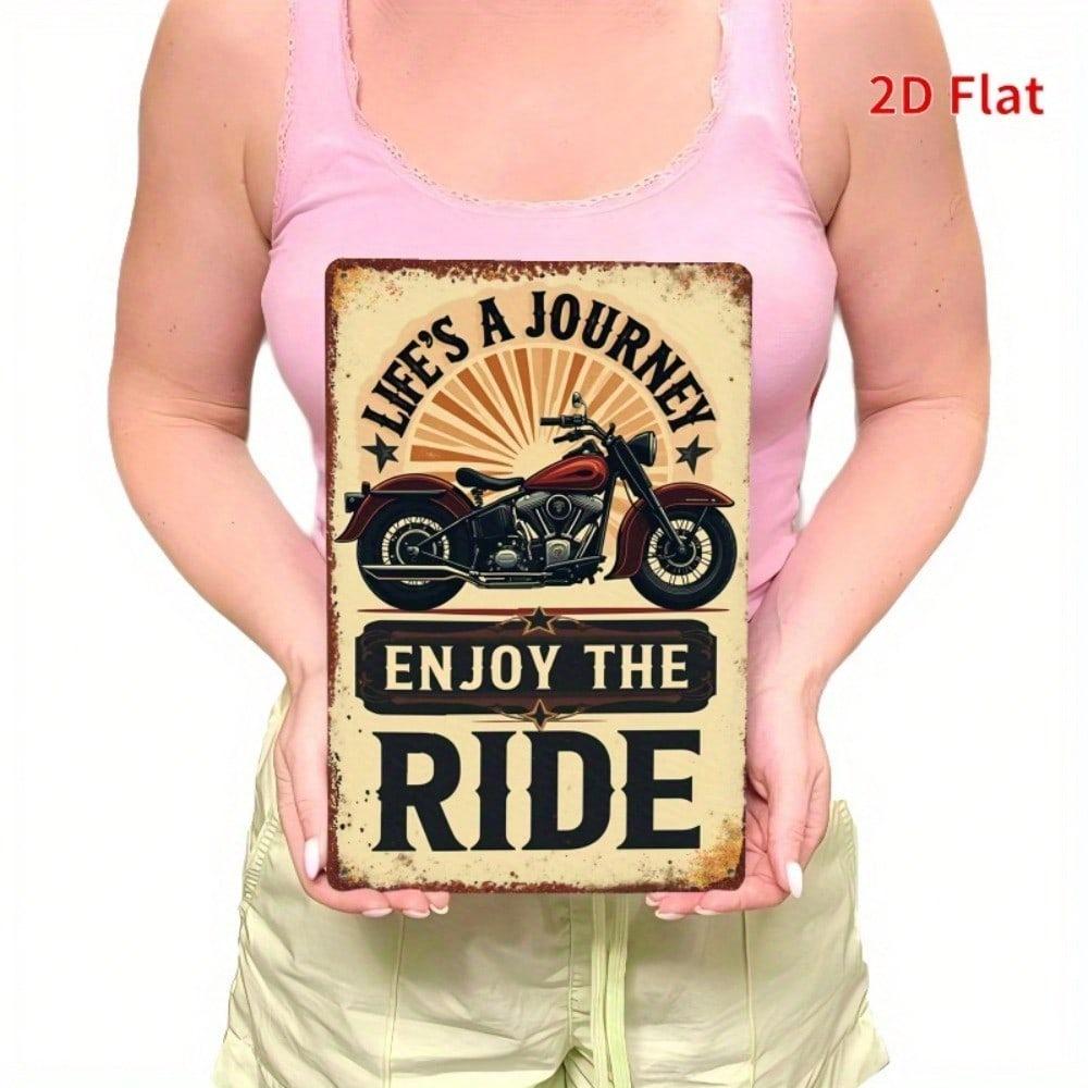 Vintage Motorcycle Metal Sign Wall Decor Life Is A Journey Home Art Poster