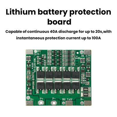 Ternary Lithium Battery 3S 4S Charger Protection Board 40A 11.1V 14.8V BMS Same Port Balanced Lithium Battery Protection Module