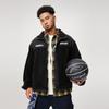 LiNing Comfortable Casual Letter Print Fleece Stand Collar Zipper Jacket Men jackets Black AFDU507-1