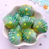 8pcs AB Resin Colorful Flower Shell Figurines Flat Back Cabochon Stone Scrapbook Home Crafts DIY Jewelry Making Accessories