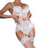 Longnet socks white lace lace hollow stitching cute skirt suspender top three-piece set 52