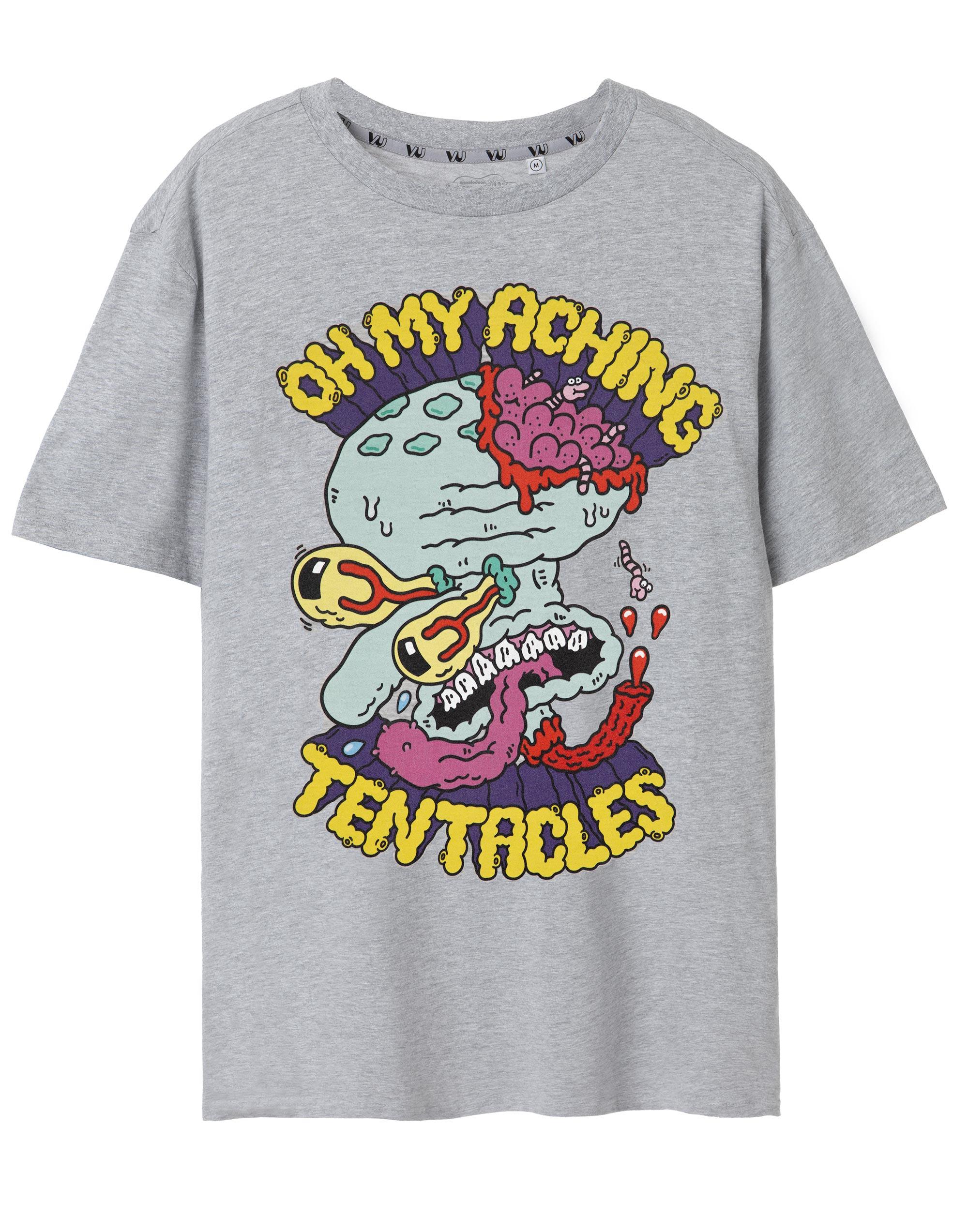 Spongebob squarepants short sleeved tshirt unisexs grey marl official merch M