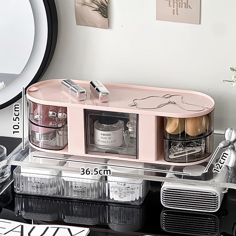 

Elegant Bedside Table & Desktop Organizer with Compartments for Cosmetics, Medicine & Sundries