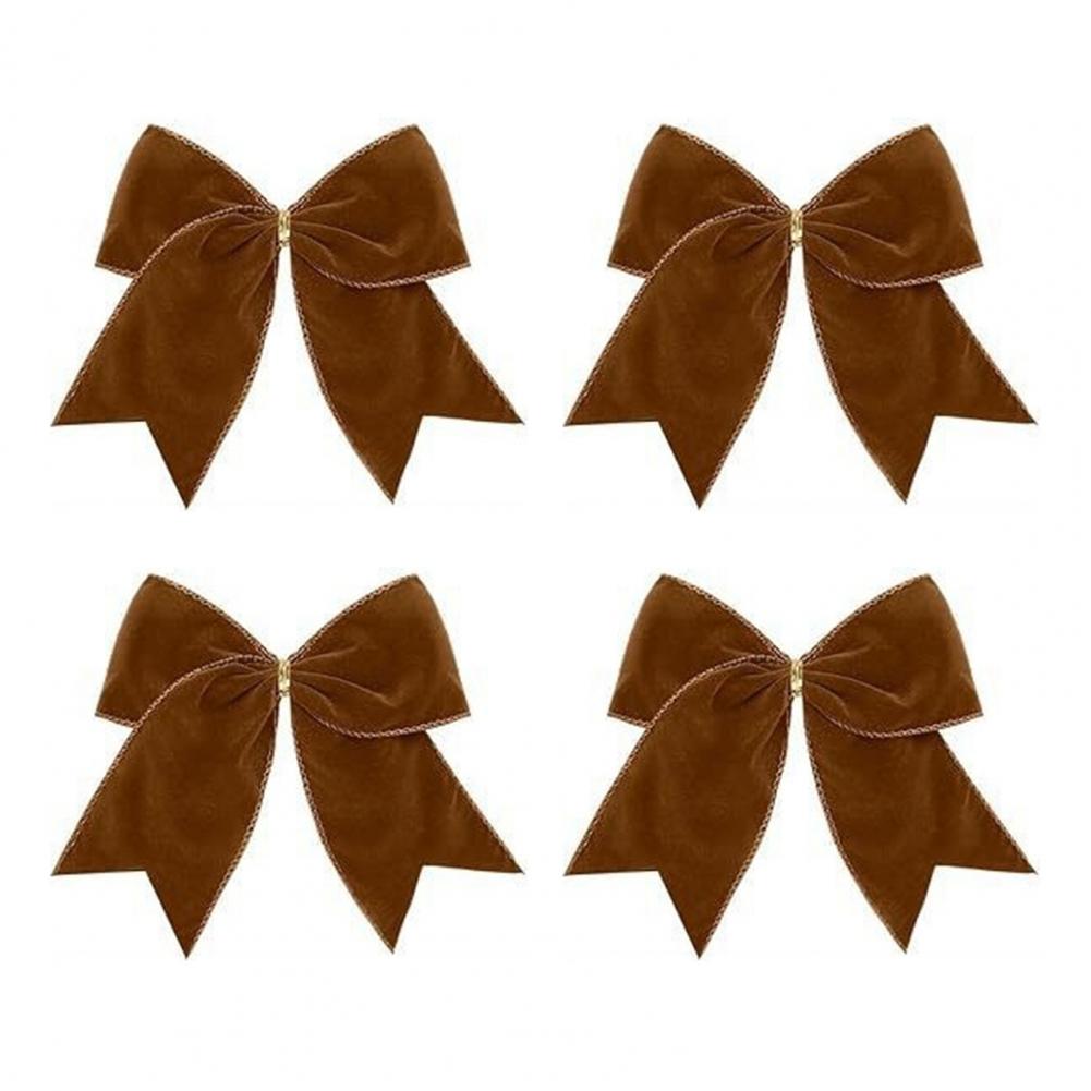 

Holiday Bow Decor Vintage Christmas Velvet Bow Decorations for Indoor Outdoor Holiday Parties Set of 4/12 Hanging for Wreaths хакі