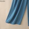 ZANZEA Women Casual Elastic Waist Loose Long Pants