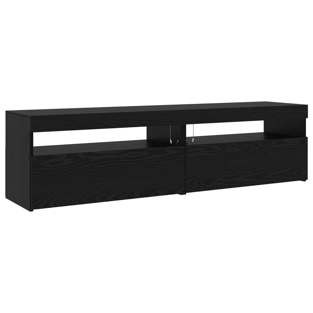 TV Cabinet Set 3 Pcs Black Oak Effect 290 X 36.5 X 40 Cm