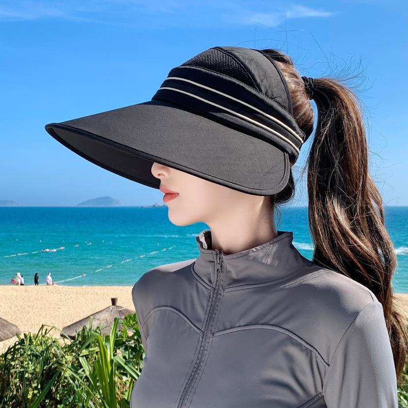Summer eaves breathable sun hat children outdoor cycling sun hat versatile fashion show face small empty top hat
