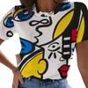 Letní dámské tričko s kulatým výstřihem a 3D potiskem abstraktní malby Pabla Picassa, módní ležérní tričko s krátkým rukávem