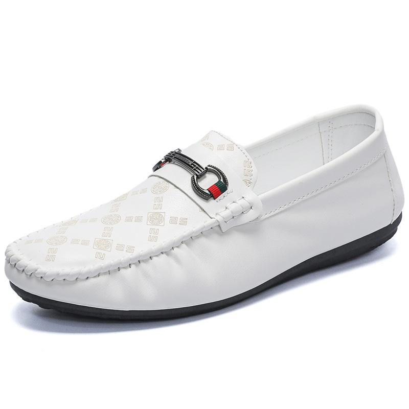 Summer Versatile Korean Version Breathable Non-slip Casual Leather Shoes 2025 New Driving One Pedal Doudou Shoes Men's Trendy Men's Shoes