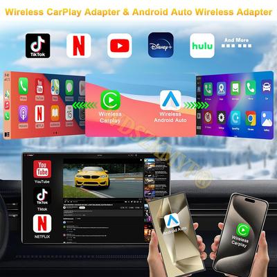 5-in-1 Smart Carplay Box 2+16G Kabelloser CarPlay Android Auto Adapter Auto Intelligentes System TV BOX Für Netflix YouTube TF-Karte