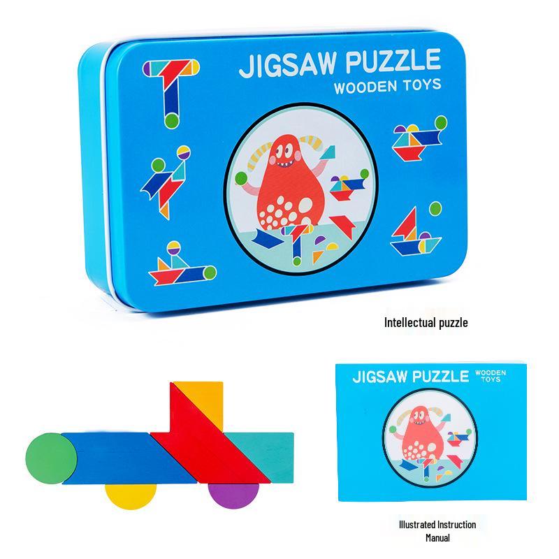 

Трансграничный деревянный танграм - развивающая головоломка и забавные строительные блоки для раннего обучения детей