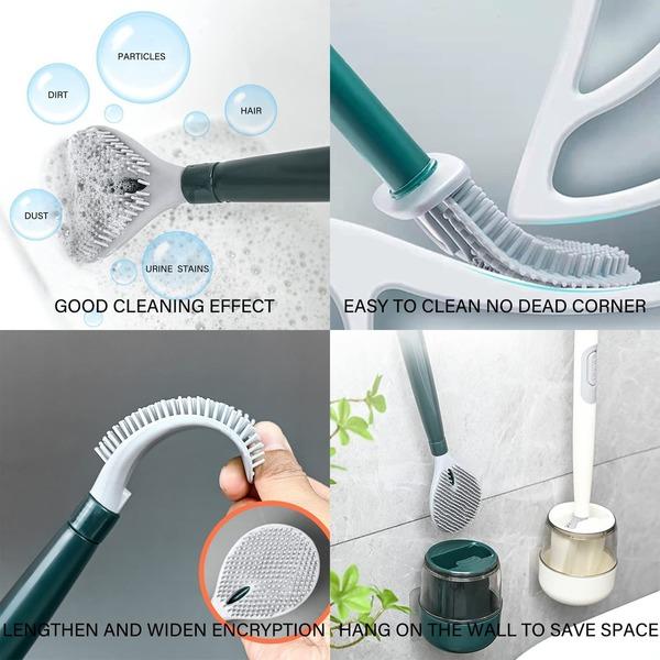 Soap Dispensing Toilet Brush with Holder Silicone Long Handled Cleaning Brush Wc Toilet Brushes Bathroom Accessories