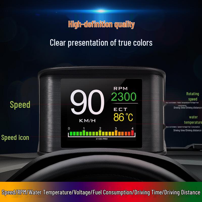 Умный HUD Портативный Автомобильный Дисплей P10 - HD OBD LCD Бортовой Компьютер