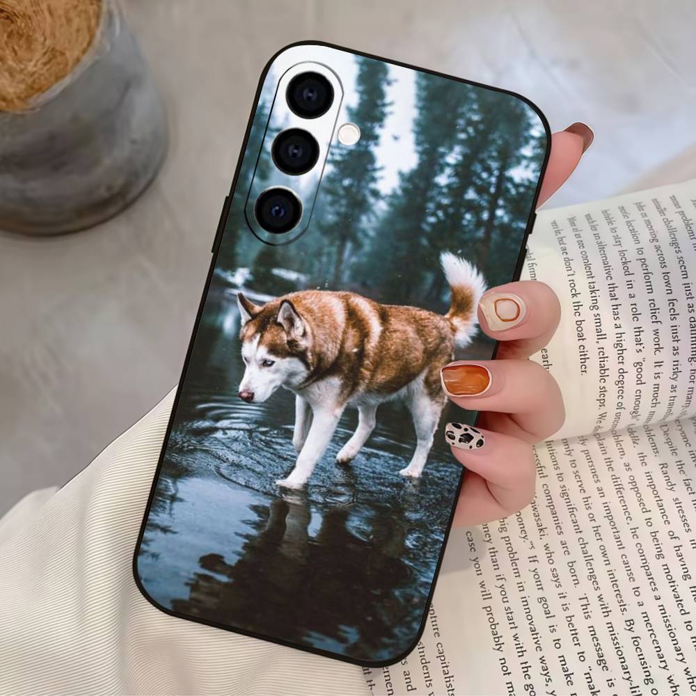 

Cute West Siberian Laika Phone Case For Samsung Galaxy A73,A72,A71,A70,A53,A52,A51,Soft Silicone Black Cover Samsung a22 5g