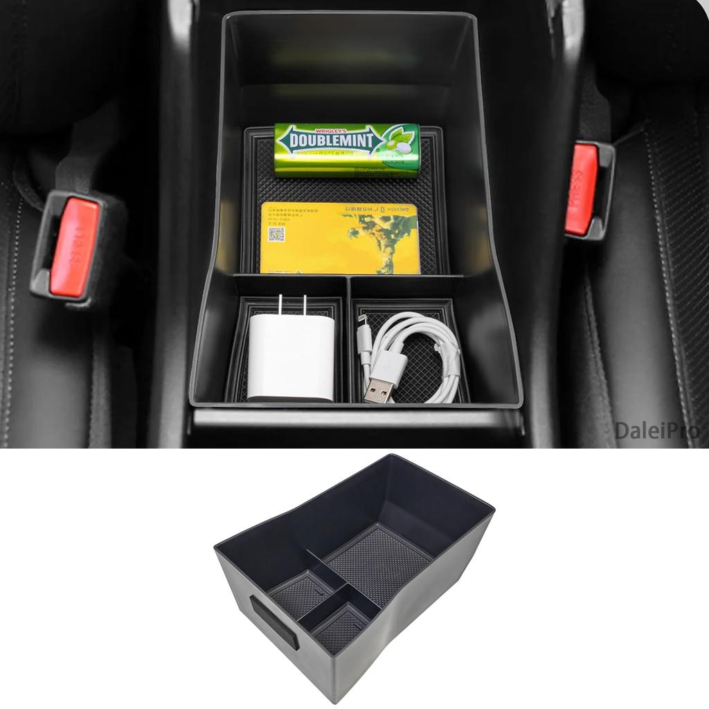 For Kona Hybrid Phev SX2 2024 2025 Center Console Organizer Tray Armrest Storage Box Layered Storage Box Tidying Car Accessories
