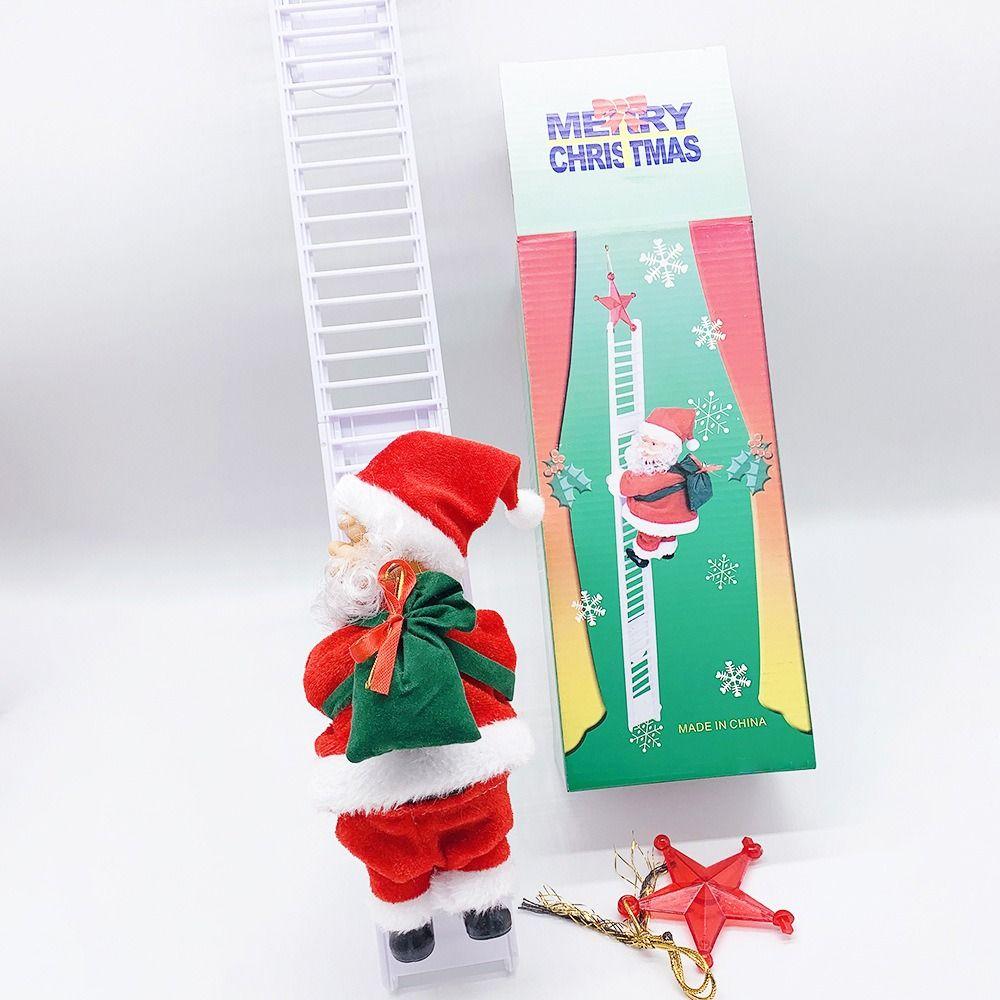 Chimney Santa Claus Climbing Ladder Climb Rop Santa Plush Toy Climbing Santa Claus Doll  Party