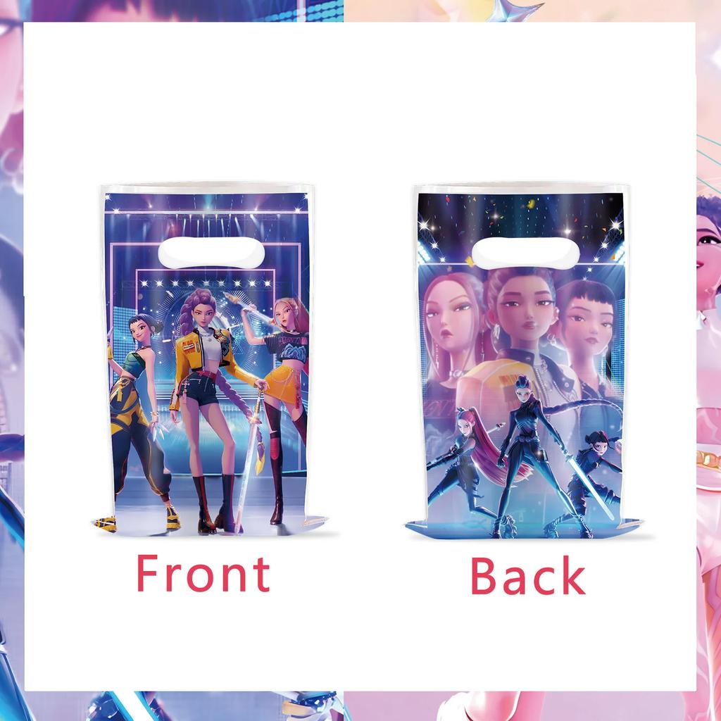 Dzieci K pop motyw łowców demonów torba na prezenty na przyjęcie urodzinowe torba na słodycze dla dzieci urodziny K pop torebki z upominkami Baby Shower