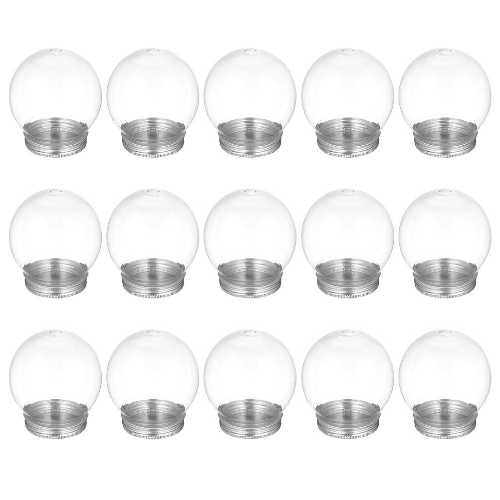 9Pcs DIY Snow Globe Kit Plastic Candy Jars with Screw Off Caps for Winter Snow Globe Craft Making Water Globes Ornament