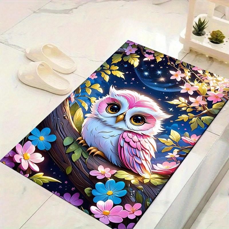 

1pc Pink Owl Design Area Rug - Soft, Anti-Slip, and Durable Gaming Room Decor for Bedroom 60cm by 90cm