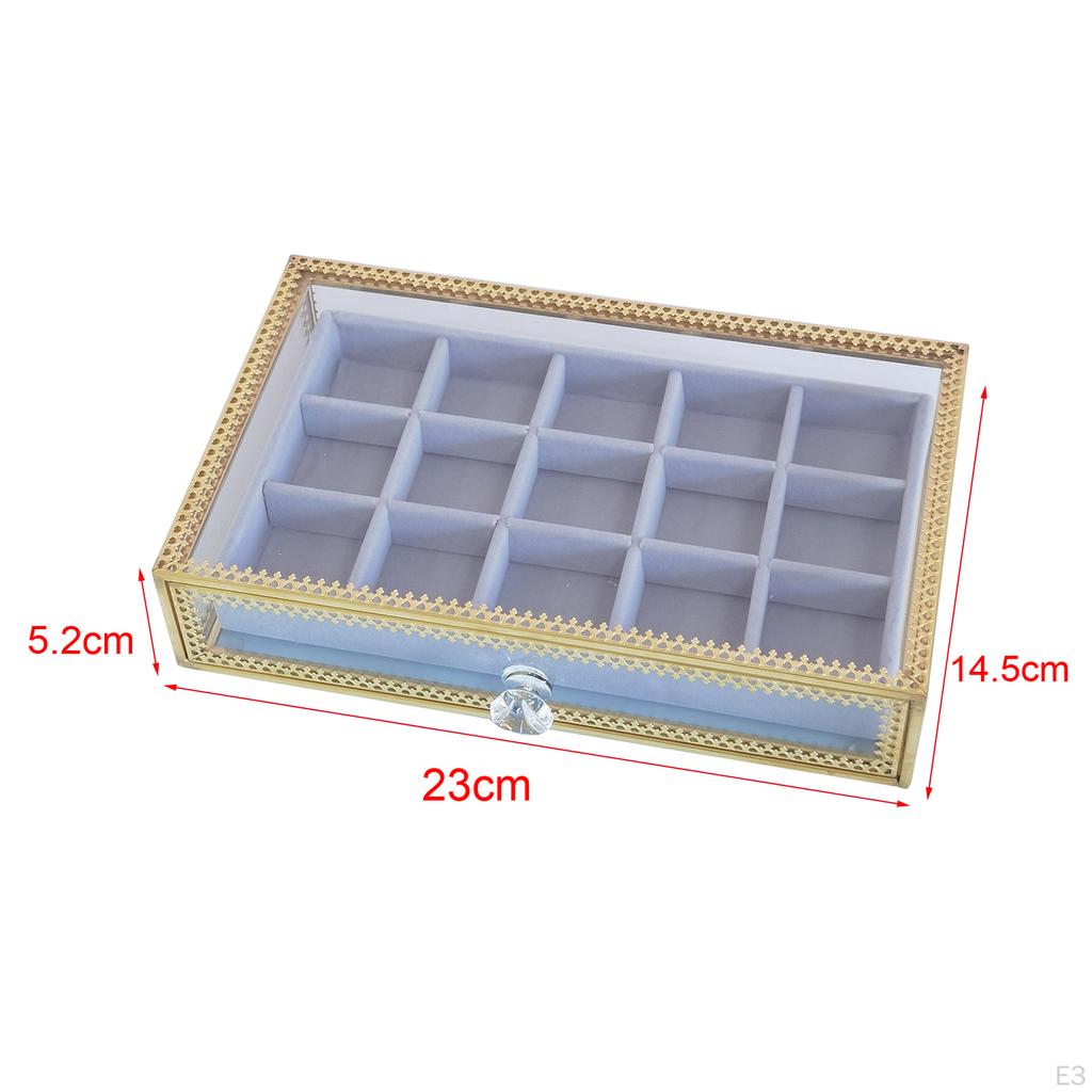 Jewelry Box for Women with Drawers, Velvet Organizer Earring Bangle Bracelet Necklace