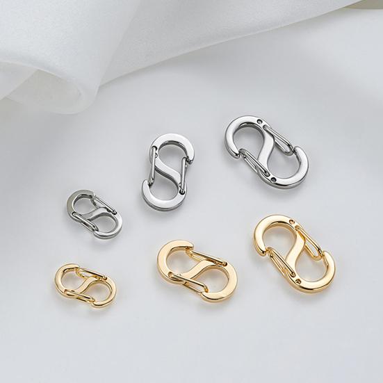 Nerezová přezka na náhrdelník Hák ve tvaru S Klipový konektor Řetízek na náramek DIY Klíčenka Šperky Kovová dvojitá karabina