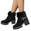 Women's Plus-Size Faux Suede Short Cotton Boots - Autumn/Winter 2025 New Style, Fleece-Lined, Warm, Elevated, Fashion Boots