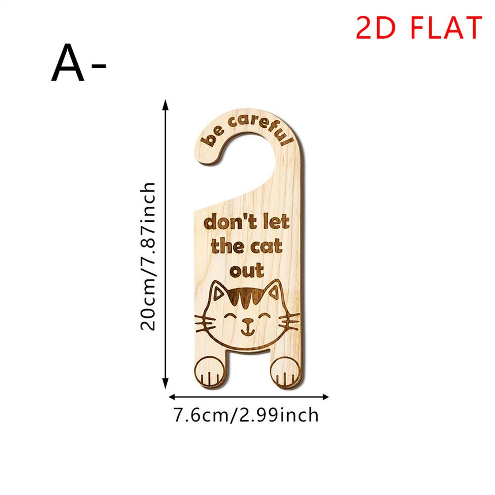 Dont Let The Cat Out Sign Funny Wooden Cute Decoration Notice Door Handle Sign for Bedroom Apartment Dorm Room Kitchen Shop Cafe