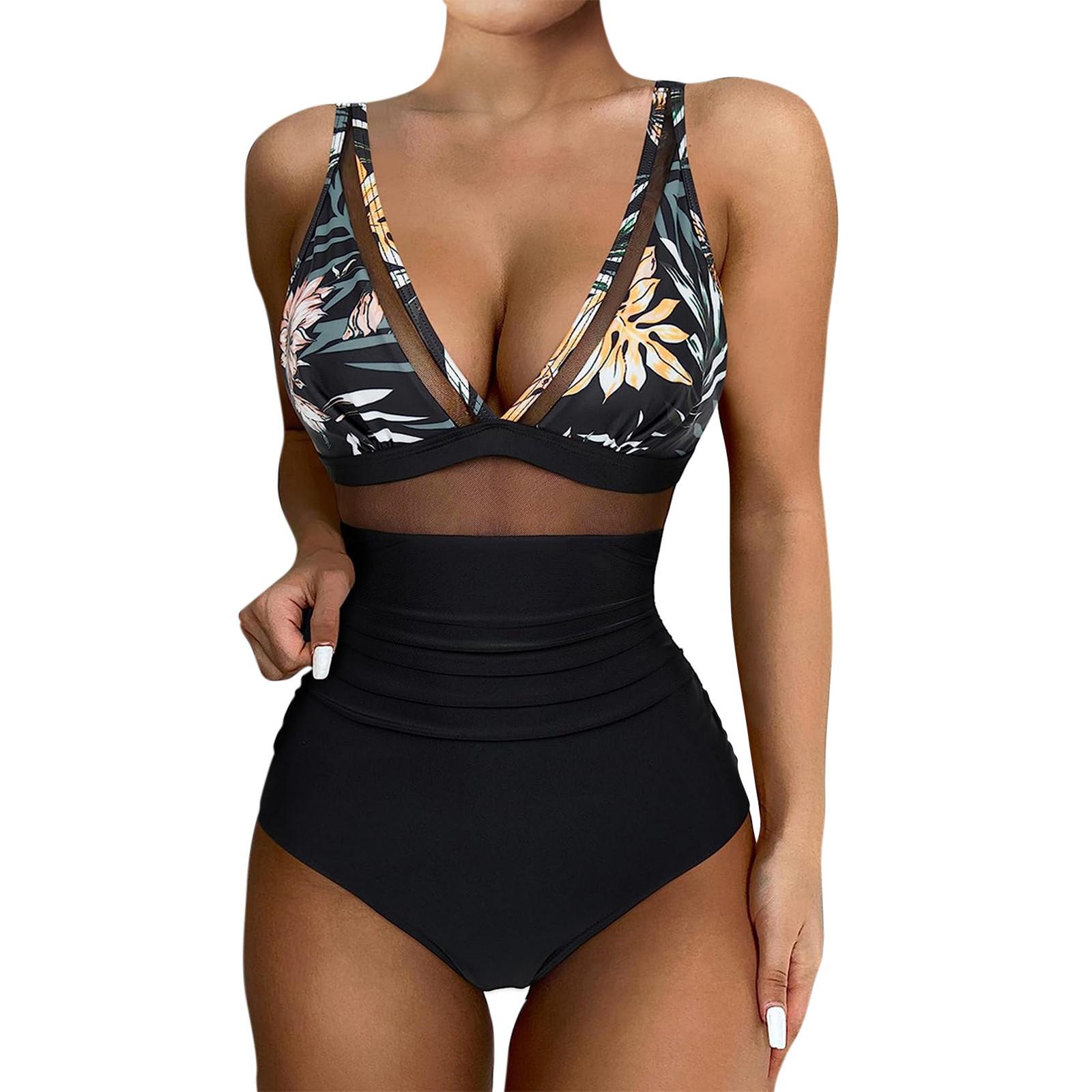 Женский цельный сексуальный бикини в сетку с подкладкой для бюстгальтера без стального — фото 7