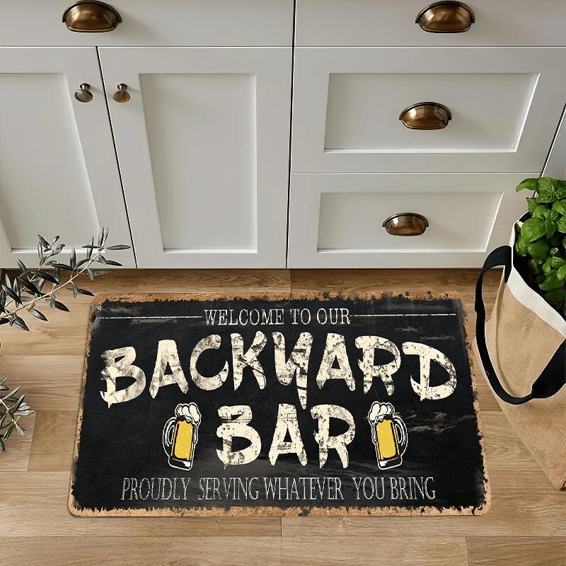 

Weekend Beer Bar Doormat, Pub Theme Comfort Rug, High-Quality Flannel Kitchen Door Carpet for Indoor Outdoor Decor 40x60cm