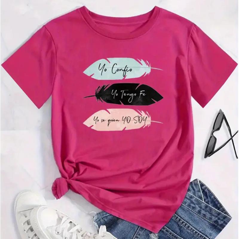 

Модная женская креативная трехцветная футболка с принтом перьев, забавная повседневная футболка с круглым вырезом и короткими рукавами, летняя женская футболка 8XL красный