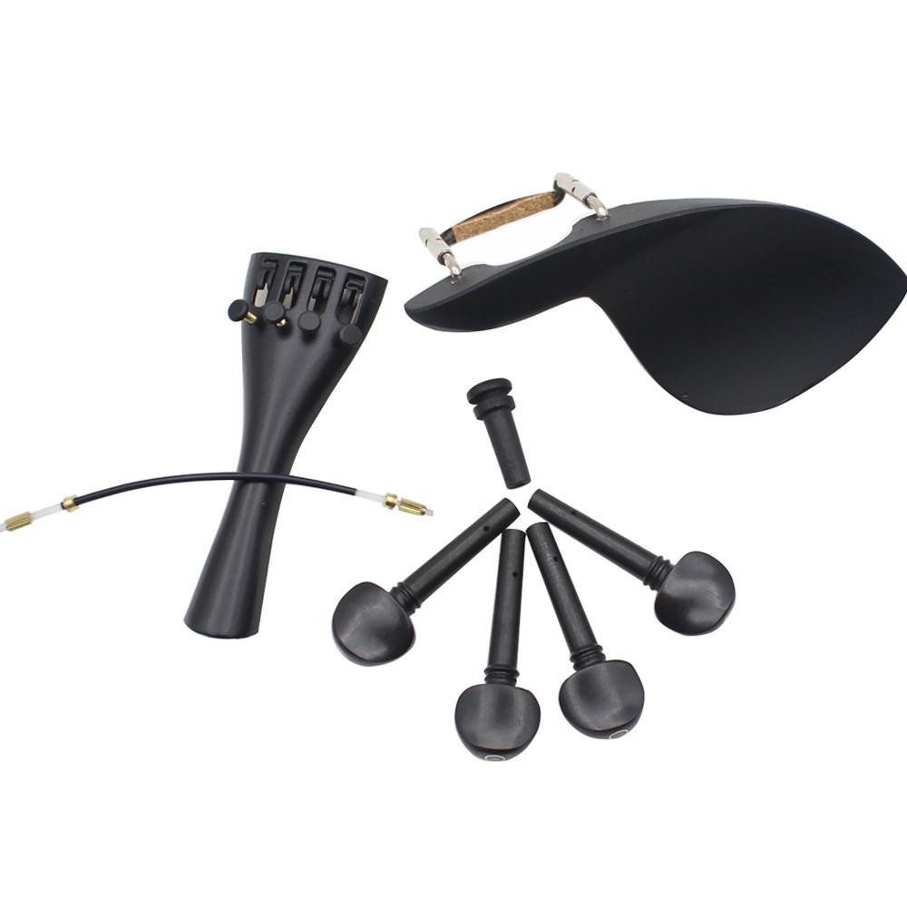 4 4 Violin Chin Rest Chinrest with Tuning Peg Tailpiece Fine Tuner Tailgut Endpin Violin Accessory Kit