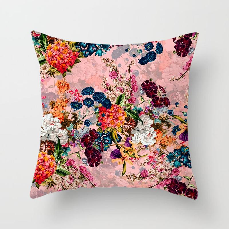 Beautiful Flower Series Throw Pillow Gift Home Office Decoration Throw Pillow Bedroom Sofa Car Cushion Cover