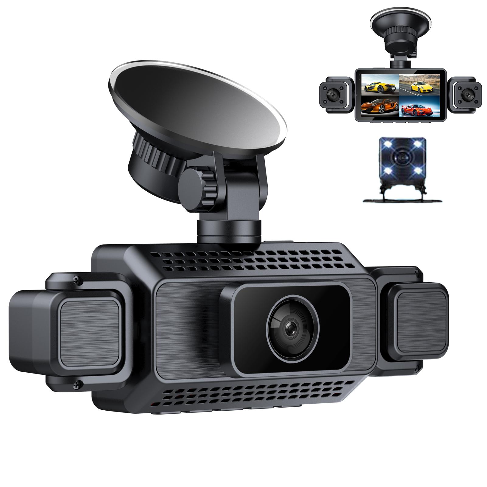 

4 Channel Dash Cam, 1080P Front and 480P Rear Left Right, WiFi Car Camera with Night Vision, Parking Mode, Loop